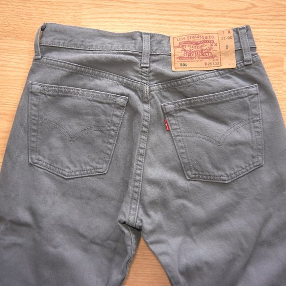 Vintage Levi's 501 Women's Gray Denim High Waist MOM Fly Buttons Jeans, Sz 28 - Picture 10 of 11